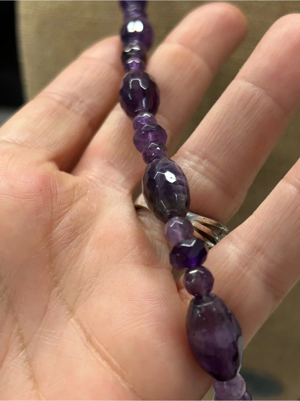 Jay King Desert Rose faceted Amethyst necklace 18”